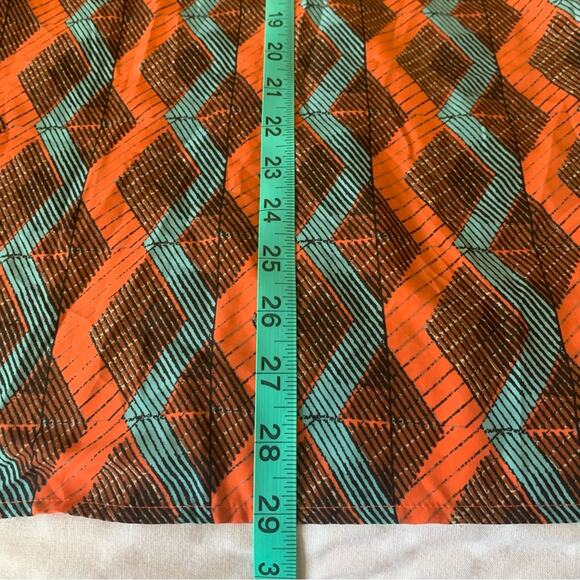 Halogen Slip Dress | XS V Neck Burnt Orange Turquoise Diamond design | - Picture 8 of 11